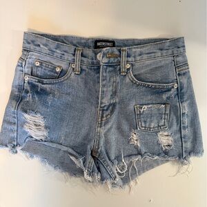 Denim short shorts